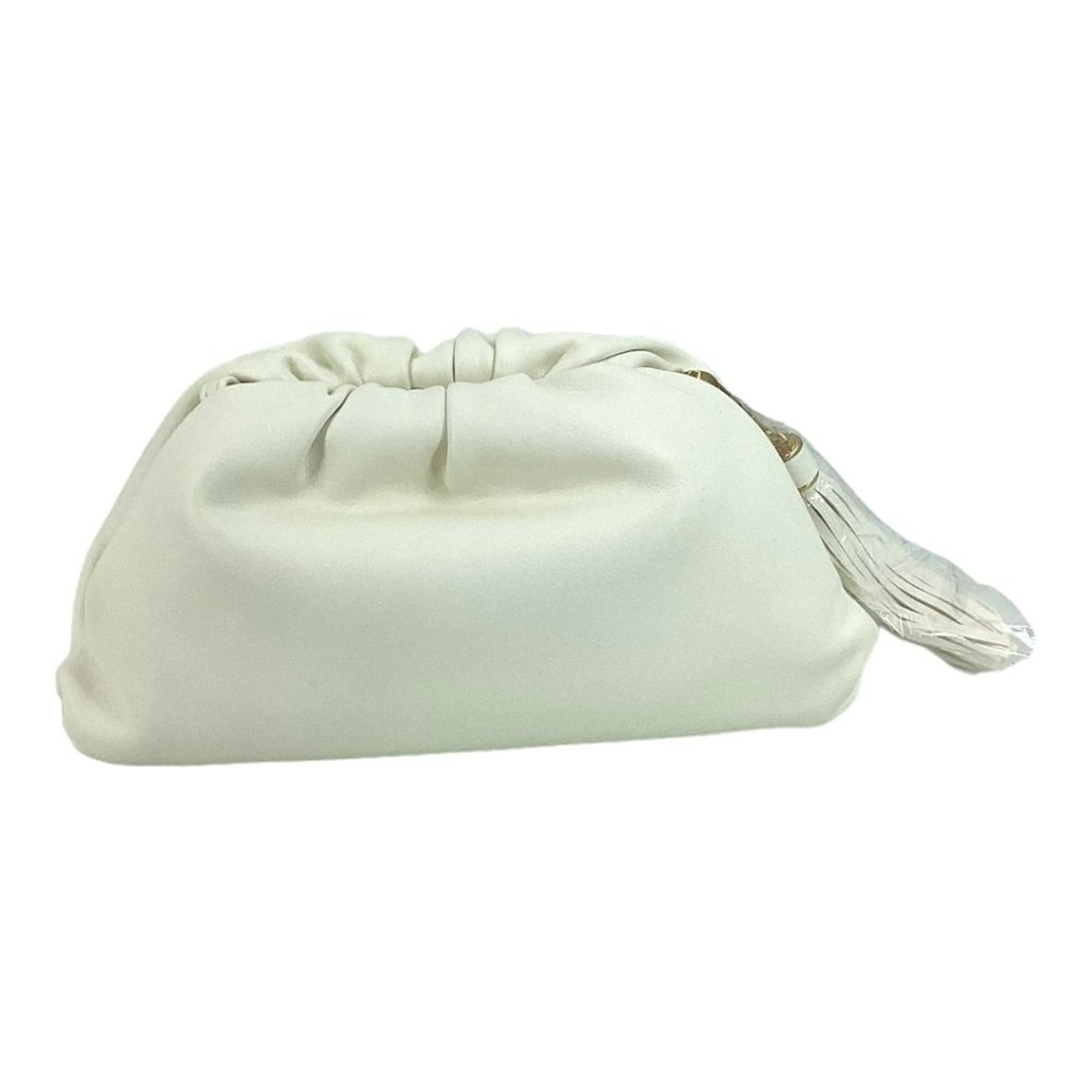 Understated Leather Ivory Dumpling Crescent Clutch Nwt $100 Msrp — image 4 of 8
